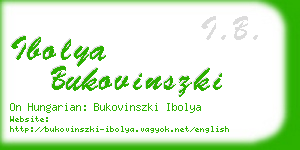 ibolya bukovinszki business card